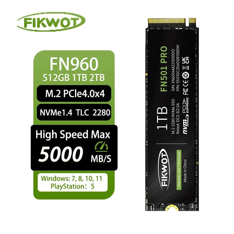 Fikwot PCIe4.0 x 4 NVMe ϵ ũ  ָ Ʈ ̺, PS5 ũž PC FN960 , 5000 MB/s M.2 SSD, 512GB, 1TB, 2TB